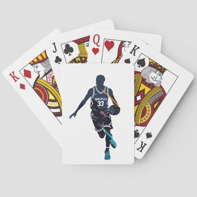De Cartes Basketball Jeu Sport Challenge Style Silhouette (dos)