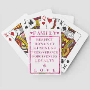 De Cartes Coeurs et lettres roses, Valeurs familiales Jeu Nu