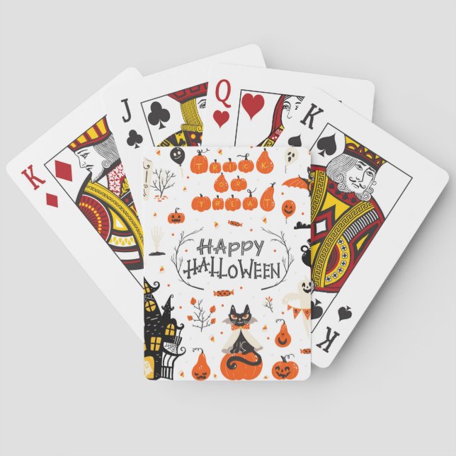 De Cartes Conception d'un jeu Vintage d'éléments Halloween (dos)