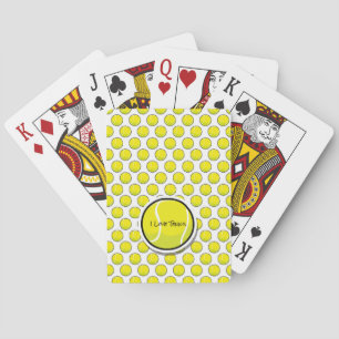 De Cartes I Love Tennis Balls Sport Jeu amusant Jaune Blanc