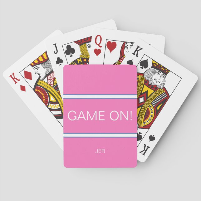 De Cartes JEU SUR L'AMOUREUSE FEMME Monogramme Fun Modern Pi (dos)