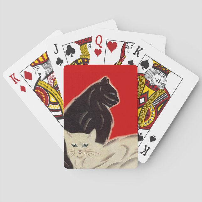 De Cartes Les chats amusants chatouillent le jeu du pont rou (dos)