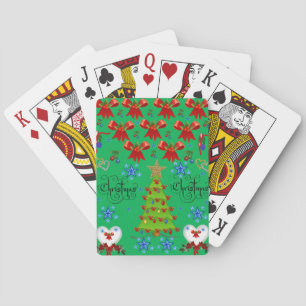 De Cartes Noël carte jeu pont vert foncé