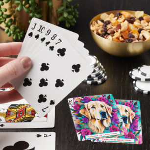 De Cartes Retriever Floral Monogramme Go Fish Jeu