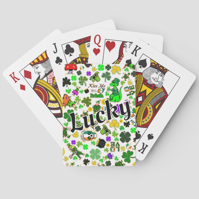 De Cartes Saint Patrick's Day Poker Jeu Bonne Chance Charms (dos)