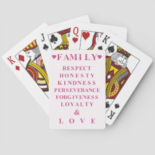 De Cartes Valeurs Familiales Jeu Nuit, Coeurs Rose & Lettres