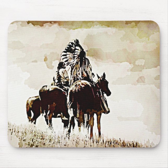 De Cheyenne de guerriers tapis de souris vintage à (Devant)