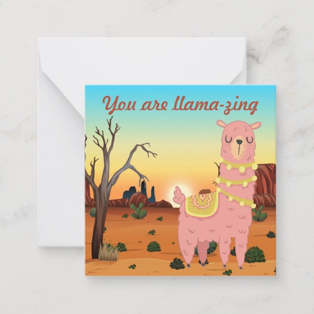 De Correspondance Adorables Carte d'amour Llama personnalisée (Devant)