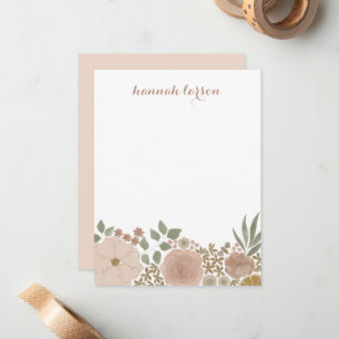 De Correspondance Aquarelle Floral Carte pour notes plat personnalis