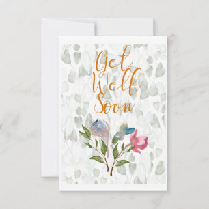 De Correspondance Aquarelle Florale Se Bien Bientôt Carte Note Plat