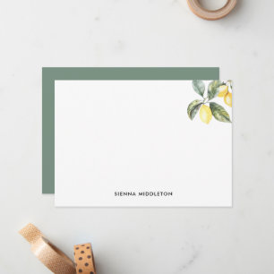 De Correspondance Aquarelle Lemons Nature Carte à thème Note