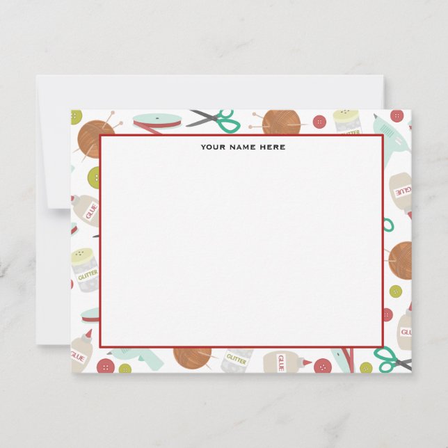 De Correspondance Arts & Artisanat Carte pour notes plat à thème (Devant)