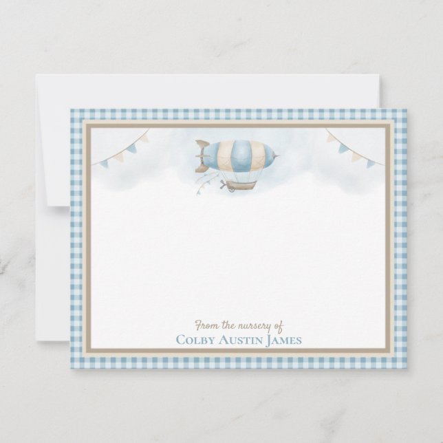 De Correspondance Baby shower Merci plat Carte pour notes (Devant)