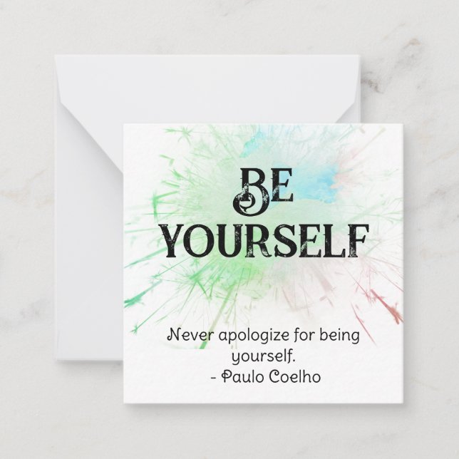 De Correspondance *~* BE YOURSELF AP62 Paulo Coelho Carte à Note Pla (Devant)