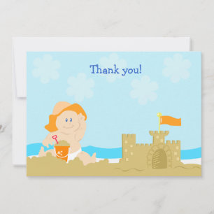 De Correspondance Beach Baby Orange Neutral Carte Plat Merci note