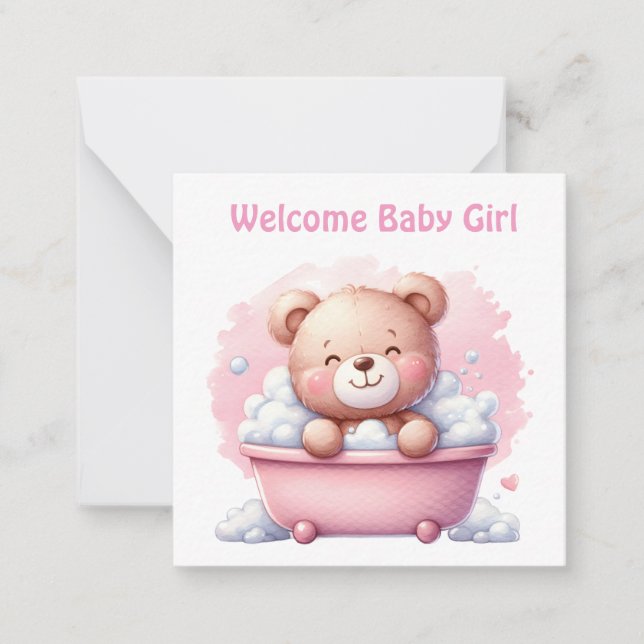 De Correspondance Bienvenue nouvelle carte bébé fille (Devant)