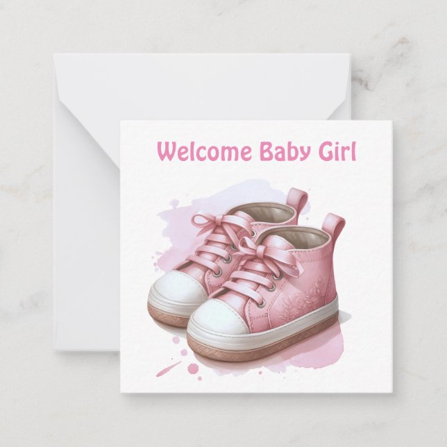 De Correspondance Bienvenue nouvelle carte bébé fille (Devant)