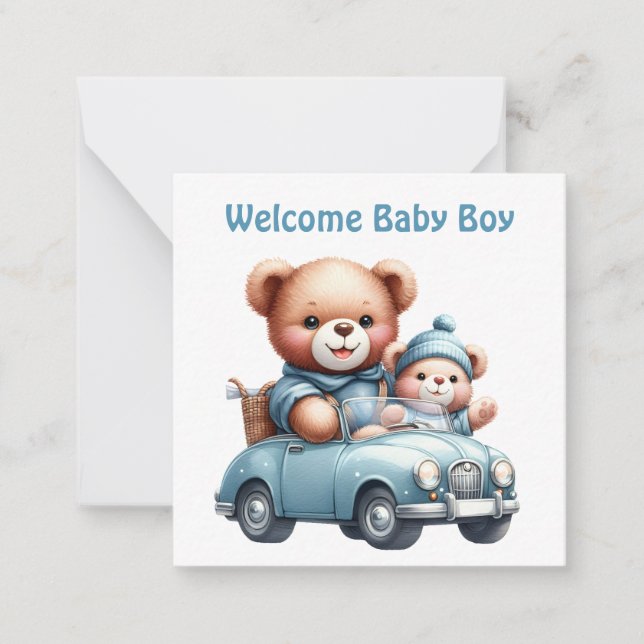 De Correspondance Bienvenue nouvelle carte bébé garçon (Devant)