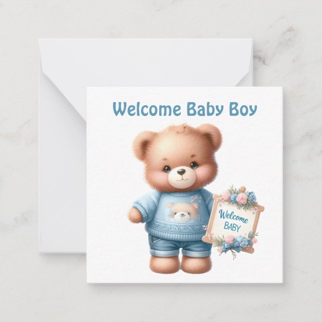De Correspondance Bienvenue nouvelle carte bébé garçon (Devant)