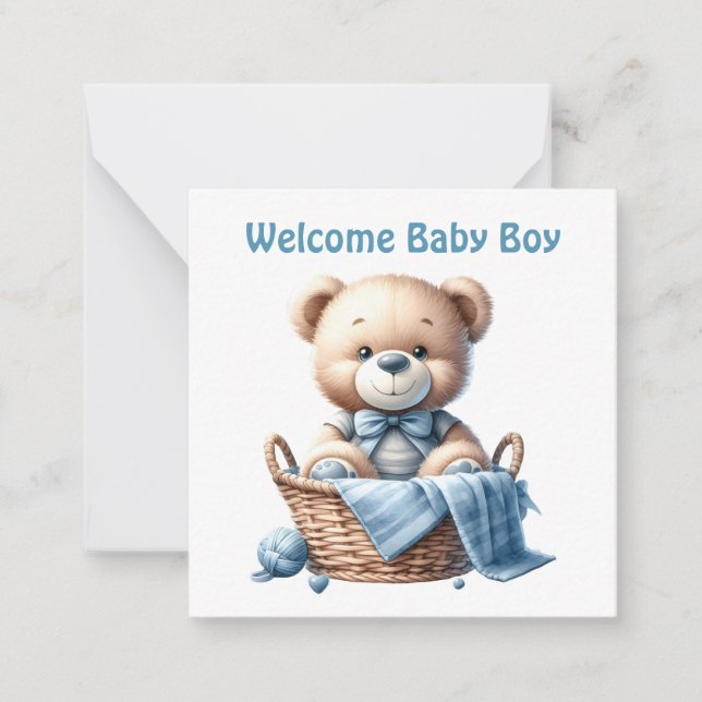 De Correspondance Bienvenue nouvelle carte bébé garçon (Devant)