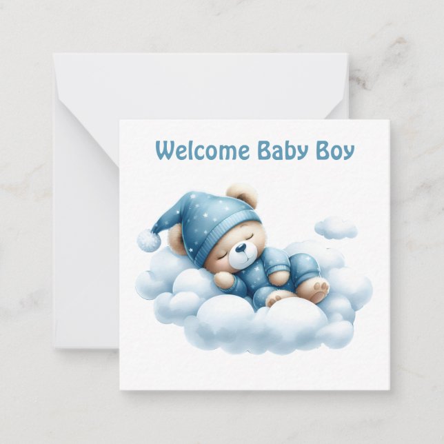 De Correspondance Bienvenue nouvelle carte bébé garçon (Devant)