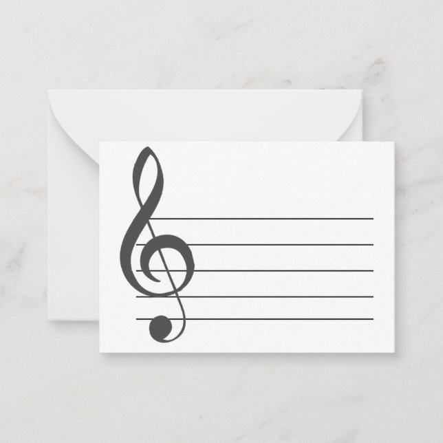 De Correspondance Blank Music Staff Treble Clef Carte pour notes mus (Devant)