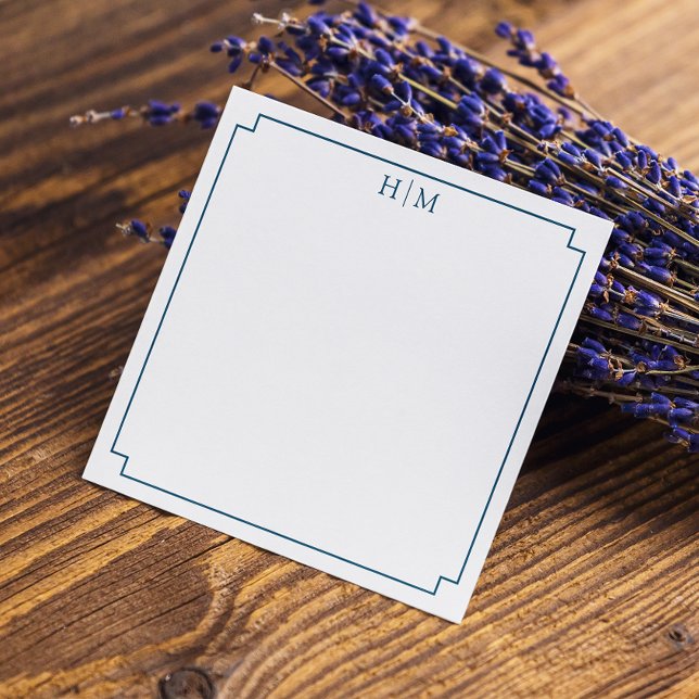 De Correspondance Bordure élégante Carte simple monogramme (Créateur téléchargé)