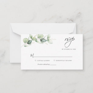 De Correspondance Budget Eucalyptus Foliage Mariage Carte RSVP