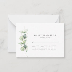 De Correspondance Budget Eucalyptus Greenery Wedding Carte RSVP