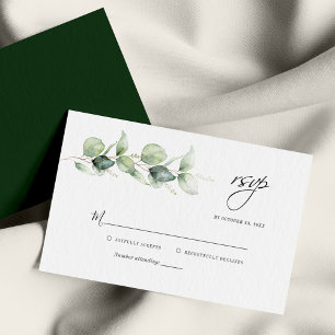 De Correspondance Budget Eucalyptus Greenery Wedding Carte RSVP