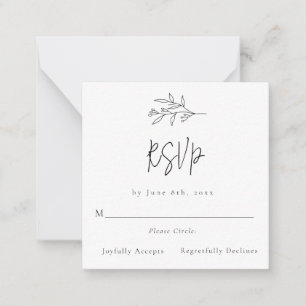 De Correspondance Budget Simple Foliage Mariage Carte RSVP