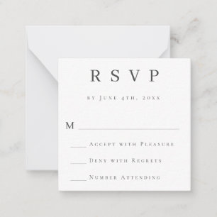 De Correspondance Budget Simple Gris moderne mariage carte RSVP