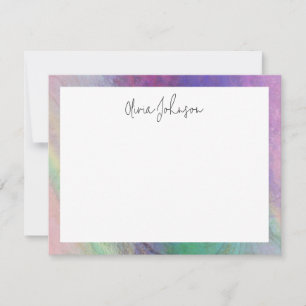 De Correspondance Carte à billet plat moderne Hologramme vert rose