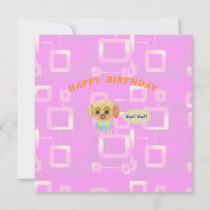 De Correspondance Carte à note plate Anniversaire rose géométrique B