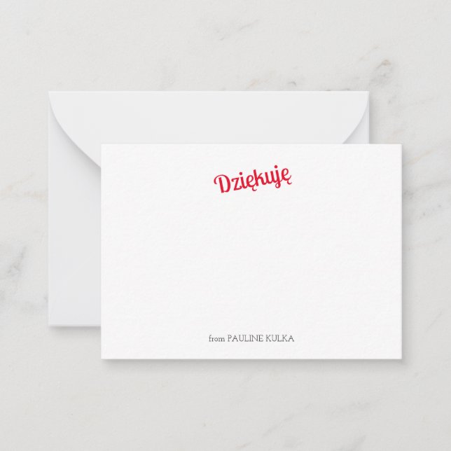 De Correspondance Carte à note plate Dziękujorian (Devant)