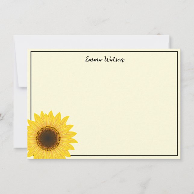 De Correspondance Carte à note plate - tournesol (Devant)