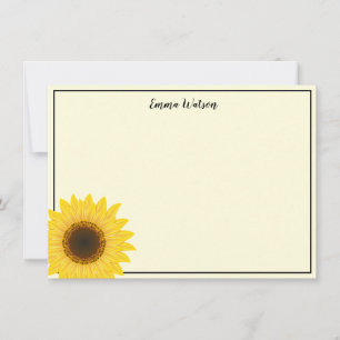 De Correspondance Carte à note plate - tournesol
