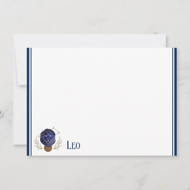 De Correspondance Carte à note plate - Zodiac Leo (Devant)