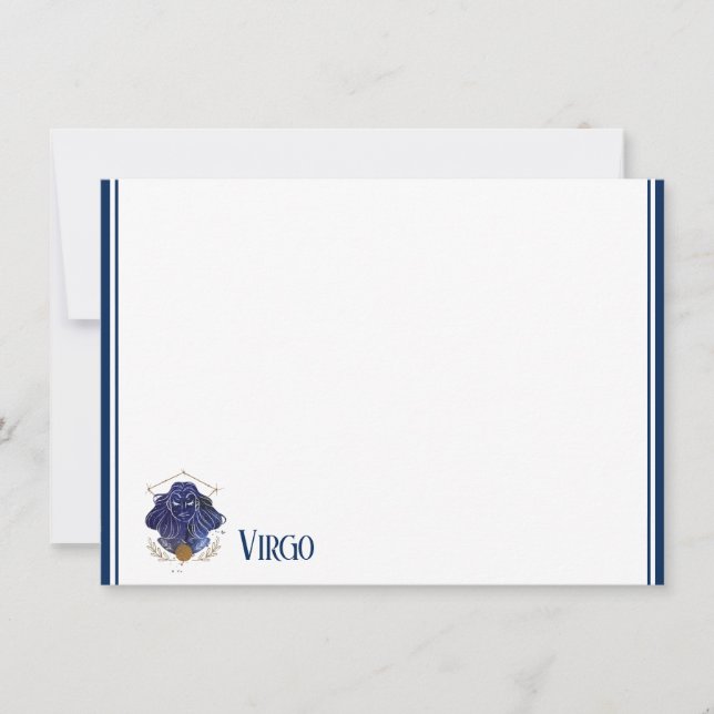 De Correspondance Carte à note plate - Zodiac Virgo (Devant)