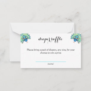 De Correspondance Carte à rabat bleu Baby shower Peacock