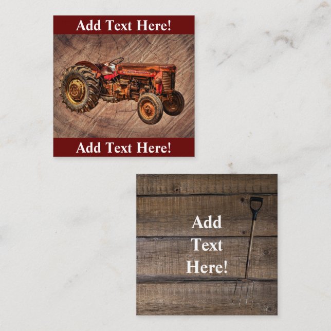 De Correspondance Carte Antique Rouge Tracteur Note (Devant / Derrière)