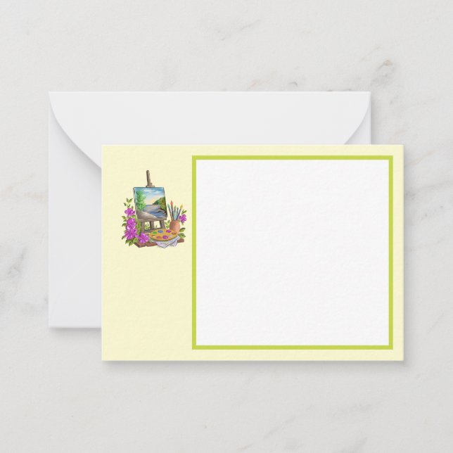 De Correspondance Carte avec motif chevalet du peintre. (Devant)