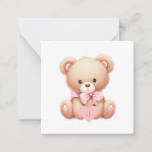 De Correspondance Carte Bear Pink Monogramme