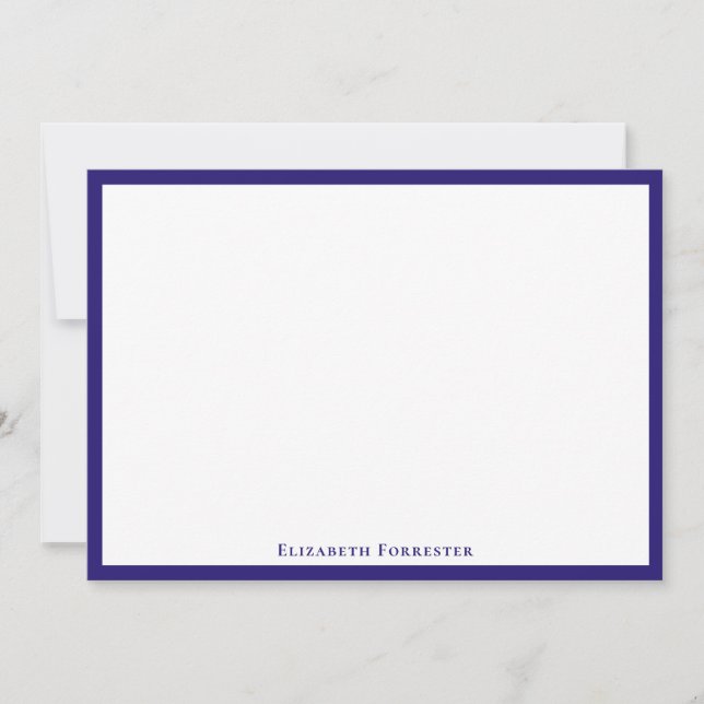 De Correspondance Carte Berry Blue Elegant Moderne Flat Note (Devant)