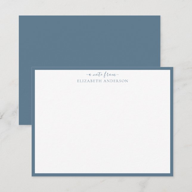 De Correspondance Carte Bleu Pierre Classique Bordure (Devant / Derrière)