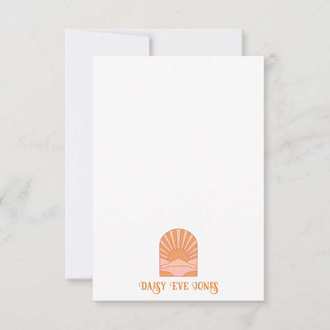De Correspondance Carte Boho Retro Sunrise Flat Note (Devant)