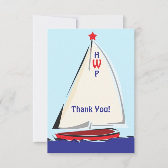 De Correspondance Carte Bright Whimsail Sailboat Note (Devant)