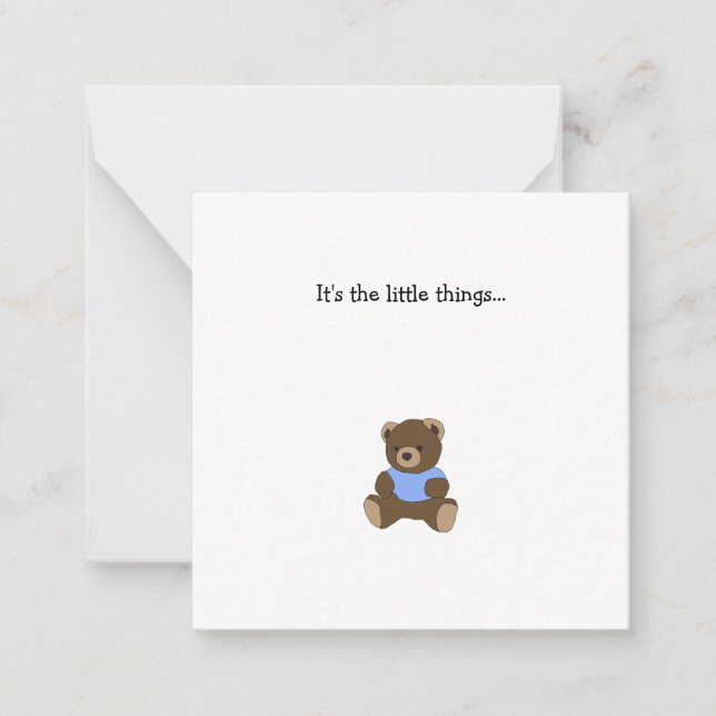 De Correspondance Carte Brown Teddy Bear Mini Thank (Devant)