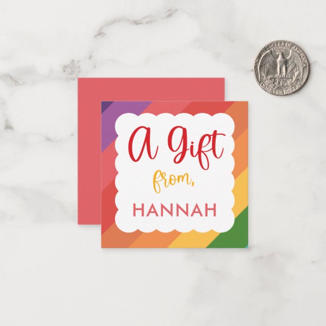 De Correspondance Carte cadeau d'anniversaire pour filles arc-en-cie (Devant/Arrière en situation)