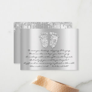 De Correspondance Carte cadeau fille Baby shower argent